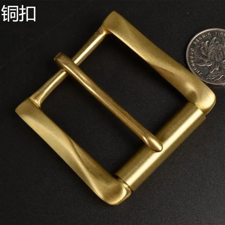 

designer leather craft solid brass belt pin buckle 3pcs/lot twist design with rolling bar inner width 40mm