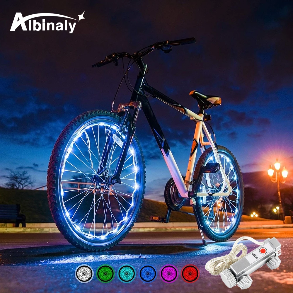 Top Waterproof 20LED bicycle spoke light 6 color string night riding decorative lights safety warning lights bicycle accessories 0