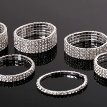 30 шт./лот) Модные Браслеты& Bangles 1/2/3/4/5 рядами камней из хрусталя теннис Браслеты