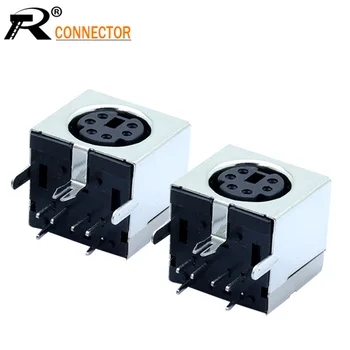 

3PCS MDC/S Terminal Mini PS2 Power Socket MINI DIN 6PIN Metallic Housing Female Socket Bent needle Half-Package Shield