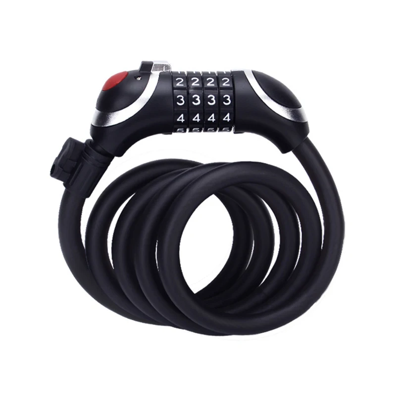 

Cable Lock Cycling 4 Digit Code Combination Bicycle Security Lock Steel Cable Spiral Bike Cycling Bicycle Lock