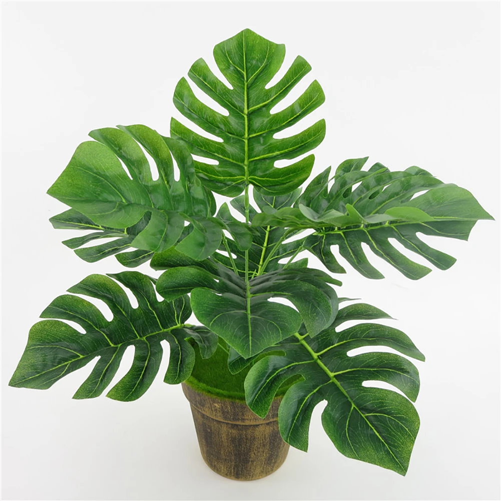 1Pc Monstera Office Home Artificial Plant High Simulation Fake Foliage Leaf (2)