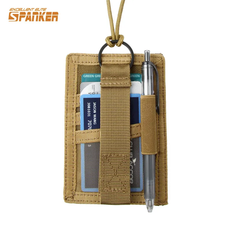Spanker Tactical ID Card Holder with Neck Lanyard Army Fan Vertical ...