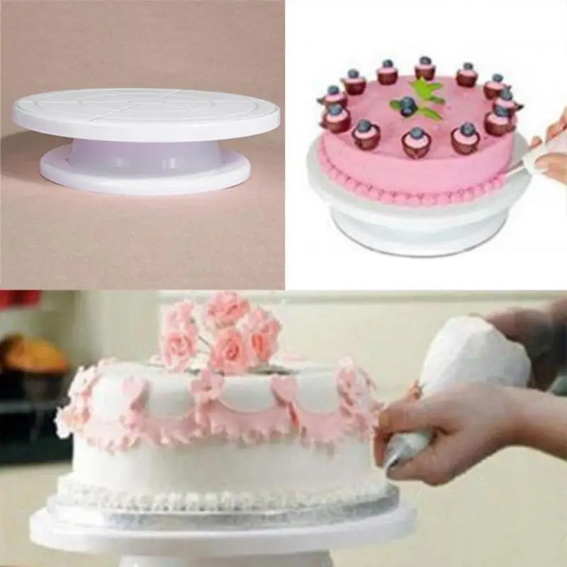 

Plastic Cake Turntable Round Rotating Cake Stand Cake Plate DIY Decoration Platform Kitchen Baking Tool