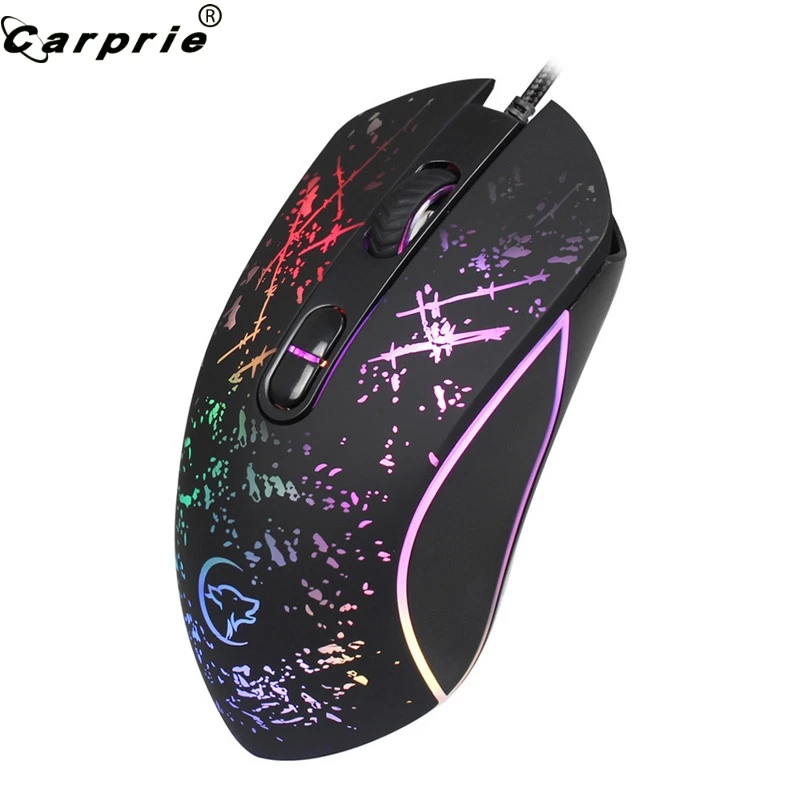 CARPRIE проводная USB игровая мышь ABS Gamer RGB 6 подсветка макропрограммируемые кнопки