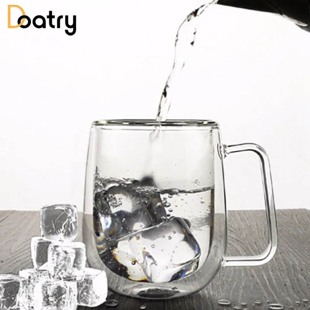 Buy Doatry Double Layer Glass Cups With Handle Coffee