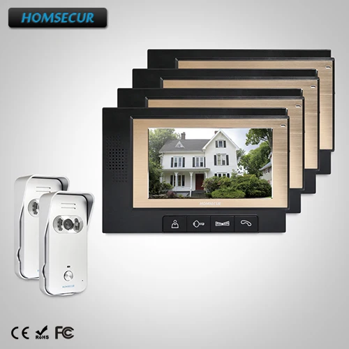 

HOMSECUR 7" Video&Audio Smart Doorbell+One Button Unlock for House/Flat : TC021-S +TM702-B