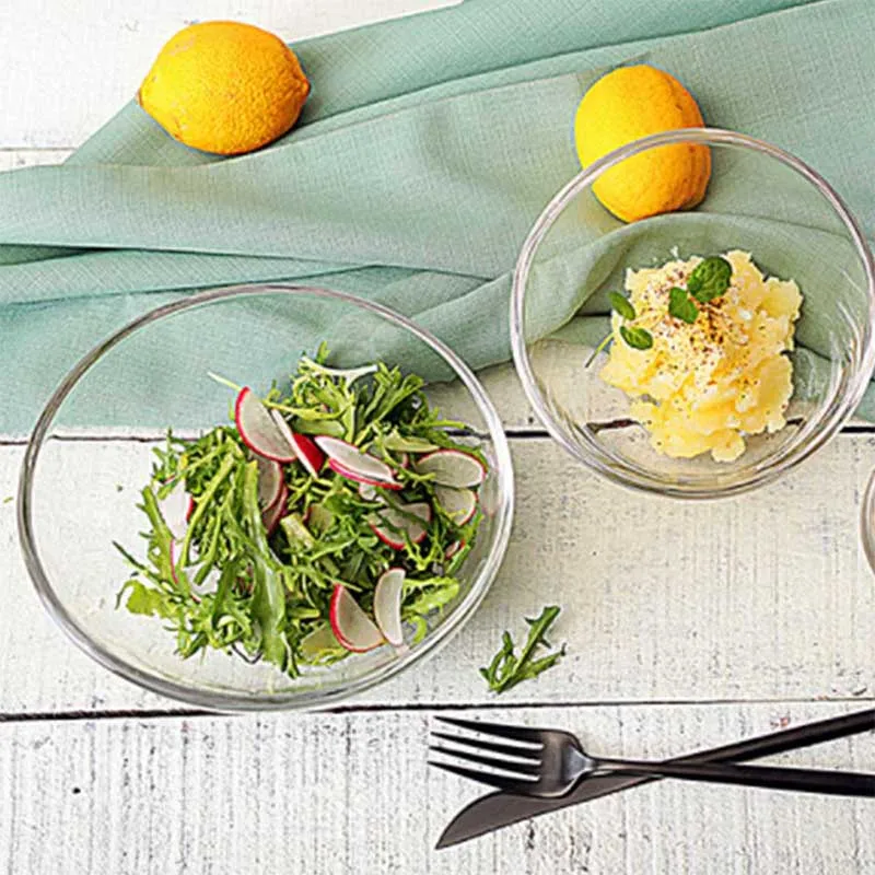 

Mixing Serving Salad Bowl Kitchen Glass Prep Bowls Baking Container Food Storage Kitchen Tools S M L
