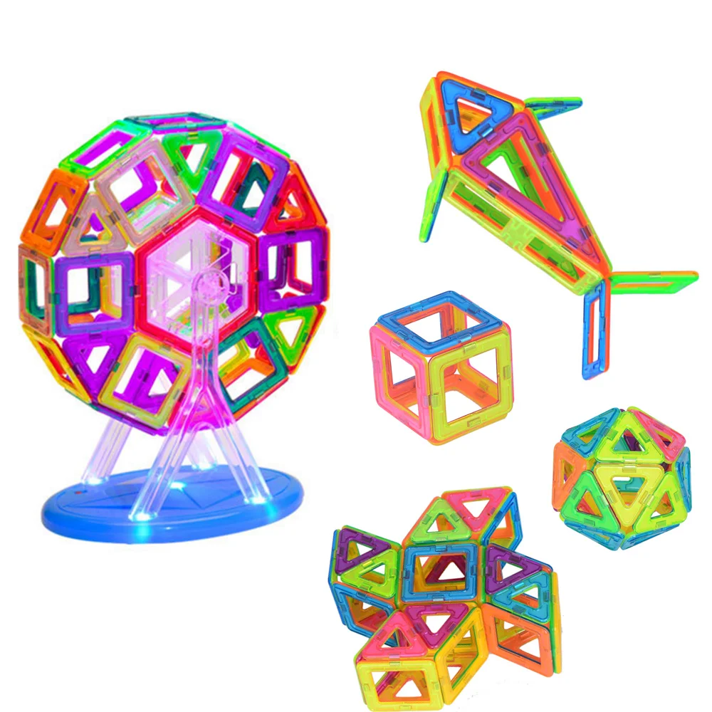

Rc Magnetic Designer with Music Building Block Toys 40/56PCS 3D DIY Construction For Child