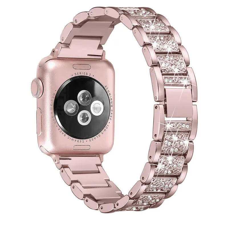 Браслет из нержавеющей стали для Apple Watch, 5 полос, 40 мм, 44 мм, Алмазный ремешок для Apple Watch, 38 мм, 42 мм, серия 4/3/2/1