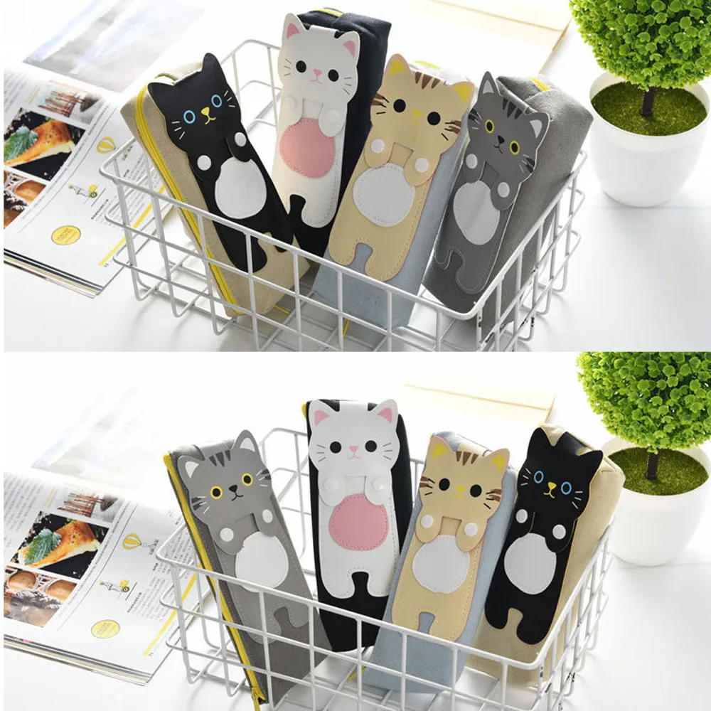 

1 PCS Cute Capacity Pen Pencil Case Pen Box School Stationery Cosmetic Bag pencil pen holders for students new A30