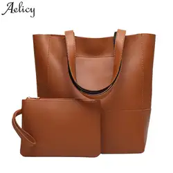 Aelicy из искусственной кожи 2 шт. женские дизайнерские роскошные сумки Высокое качество кожаный саквояж женские мягкие сумки через плечо на