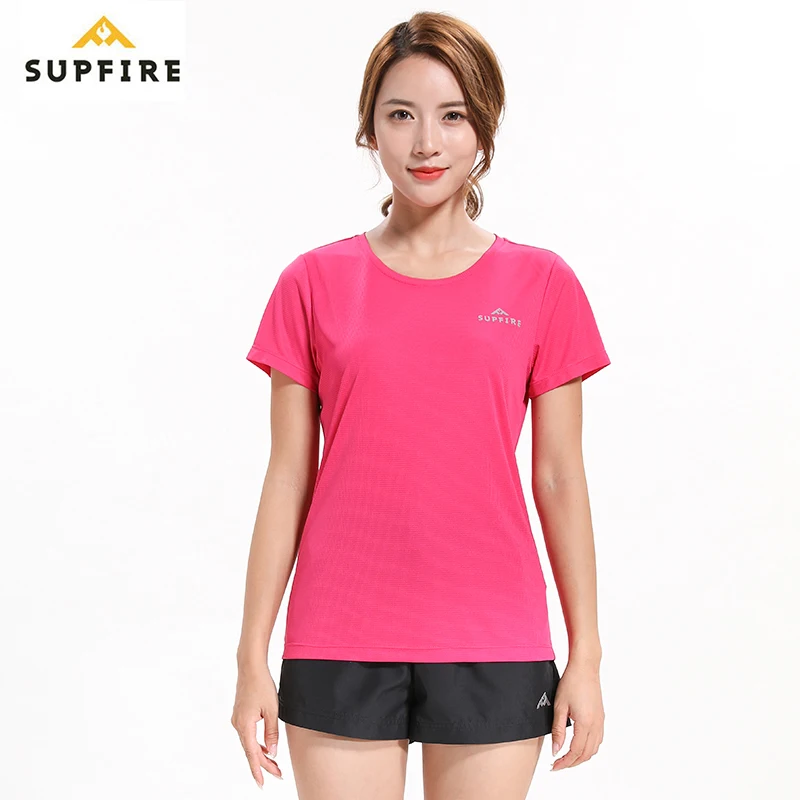 

Supfire Running Sports T Shirt Quick Dry Gym T-shirt Slim Fit Tops Tees Women's Fitness Short Sleeve Training Sportswear C002