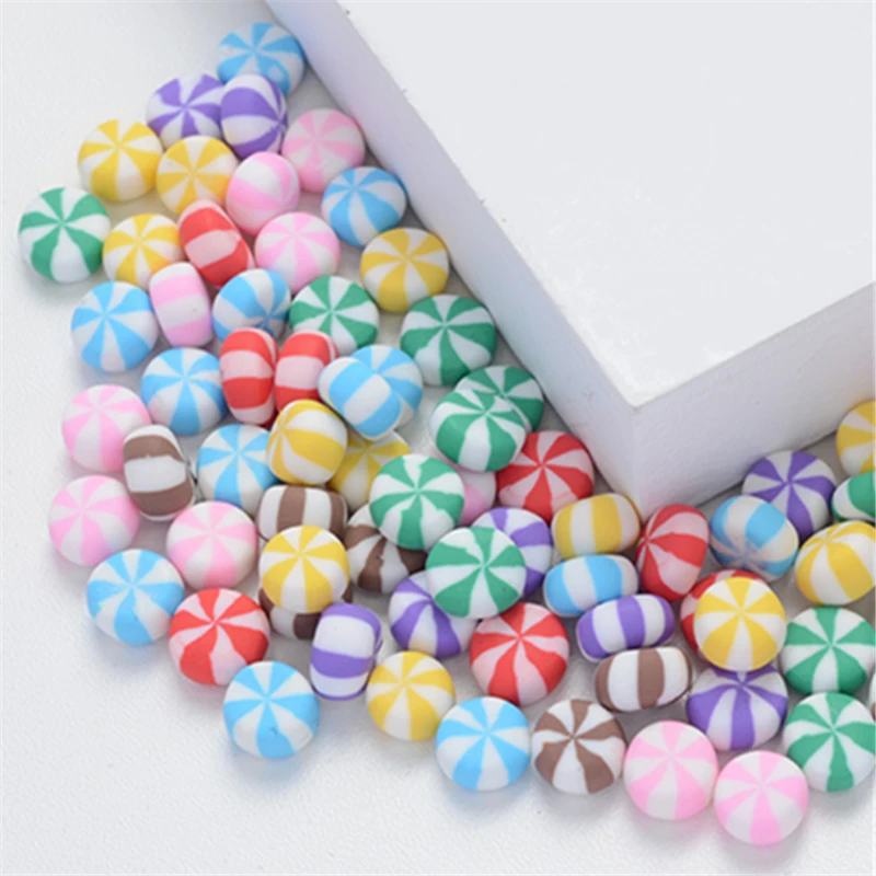 

50pcs/lot Cute Colorful Clay Candy, Miniature Adorable Candy for Scrapbooking, Phone Decoration, DIY (8-10mm)