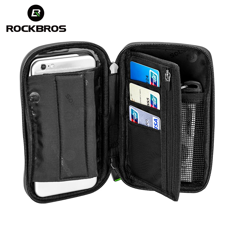 Clearance ROCKBROS Cycling Front Bag Bike Phone Mount Bicycle Holder Case MTB Handlebar Cradle 360 Degrees Rotatable Phone Bag 6.0 inch 4