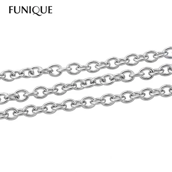 

FUNIQUE 5M Stainless Steel Link-Opened Cable Chains 3x2.5mm For Necklace