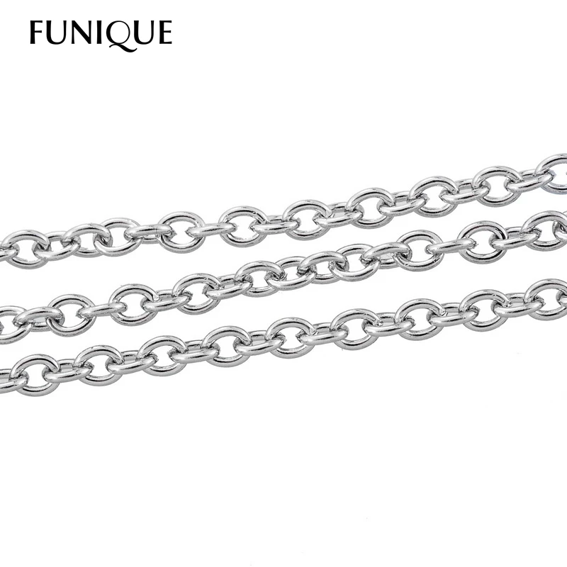 

FUNIQUE 5M Stainless Steel Link-Opened Cable Chains 3x2.5mm For Necklace Bracelet