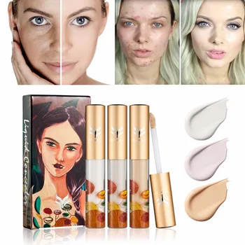

HUAMIANLI Brand 3 Color Concealer Base Makeup Cream Face Foundation Cosmetic Tools High Quality Illustrator Series