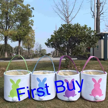 

4pcs/lot free shipping 4 colors canvas bucket 9*10inch easter egg basket