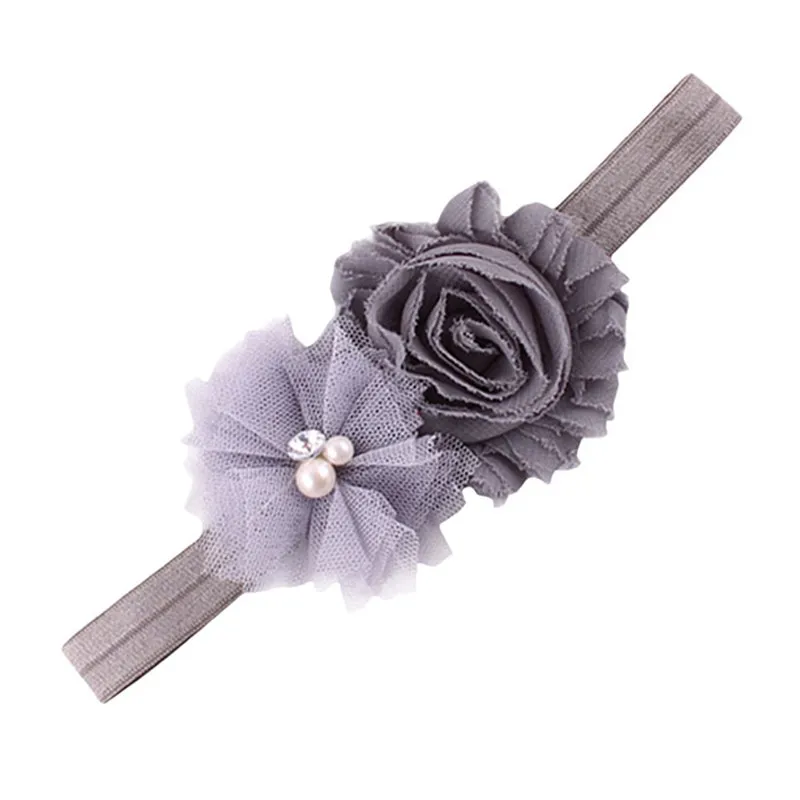 

Wholesale 9 Colors Lovely Cute Headbands Pearl Lace Up Headbands Girls Hair Band Cloth Fashion Elastic Flower Hair Accessories