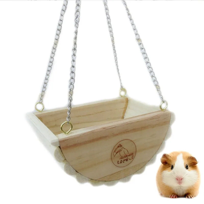 wood hamster house bed hammock hamster swing toy small