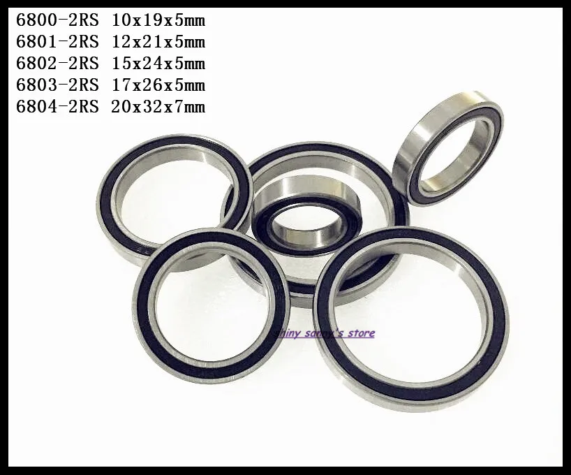 20-40 шт./лот 6800-2RS, 6801-2RS, 6802-2RS, 6803-2RS, 6804-2RS резиновая тонкая стенка глубокий шаровой подшипник