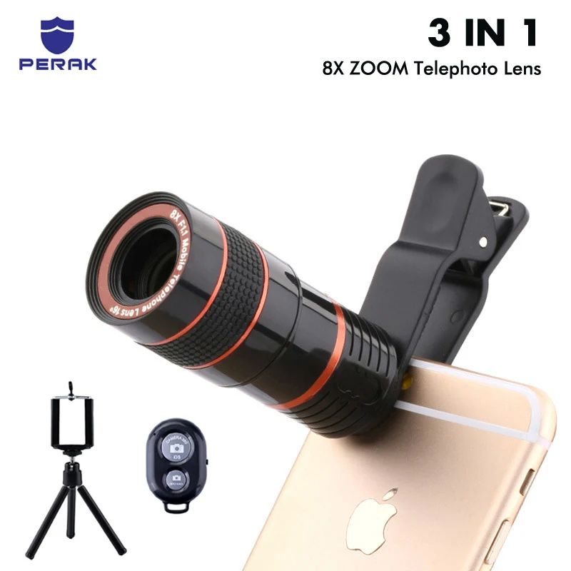 Beste 8X Zoom Telelens voor iPhone 6 6 s plus 5 S 5 Samsung Telefoon Lens Kit Universele mobiele Statief houder Clip Afstandsbediening sluiter