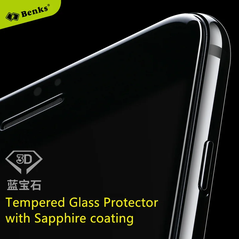 Оригинальные Benks для iPhone 7/7 Plus Экран протектор сапфировое покрытие закаленное Стекло 3D Защитная пленка с полным покрытием для iPhone7