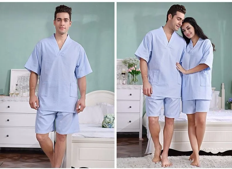 Новый 100% чистый хлопок материал обычный цвет халаты халат унисекс большие размеры пижамы сауна комплект одежды вафельный Ночная сорочка