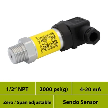 

4 to 20ma cheap pressure transmitter, sealed gauge 2000 psi pressure, 12 v dc power supply, 1 2 in npt male thread, 2wire signal