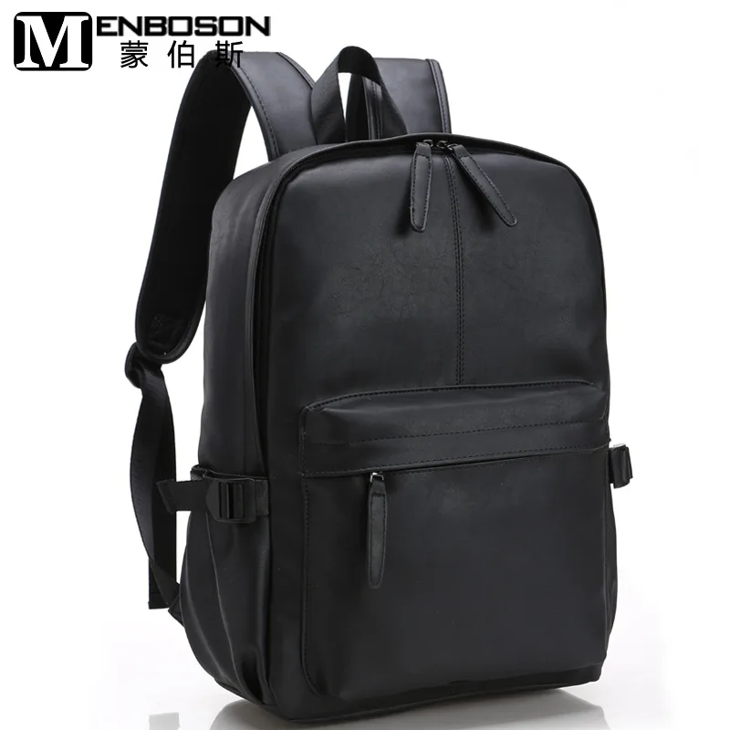 Aliexpress.com : Buy Men Black Travel Leather Backpack Male School Bag ...
