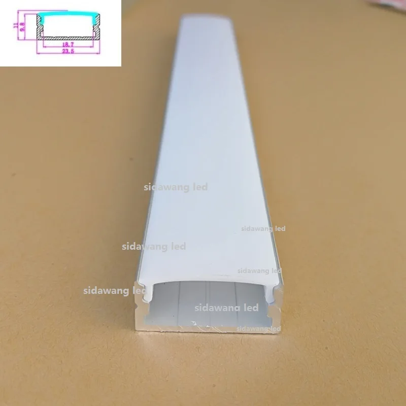 5/10pcsx2m Wide Recess Aluminum Profile With Pmma Opal/semi Clear