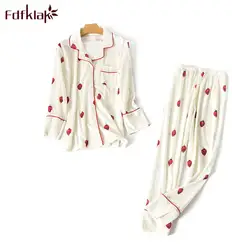 Fdfklak осень зимняя Пижама для женщин Пижама с длинным рукавом женские бархатные пижамные комплекты ночь подходит дамам домашняя одежда