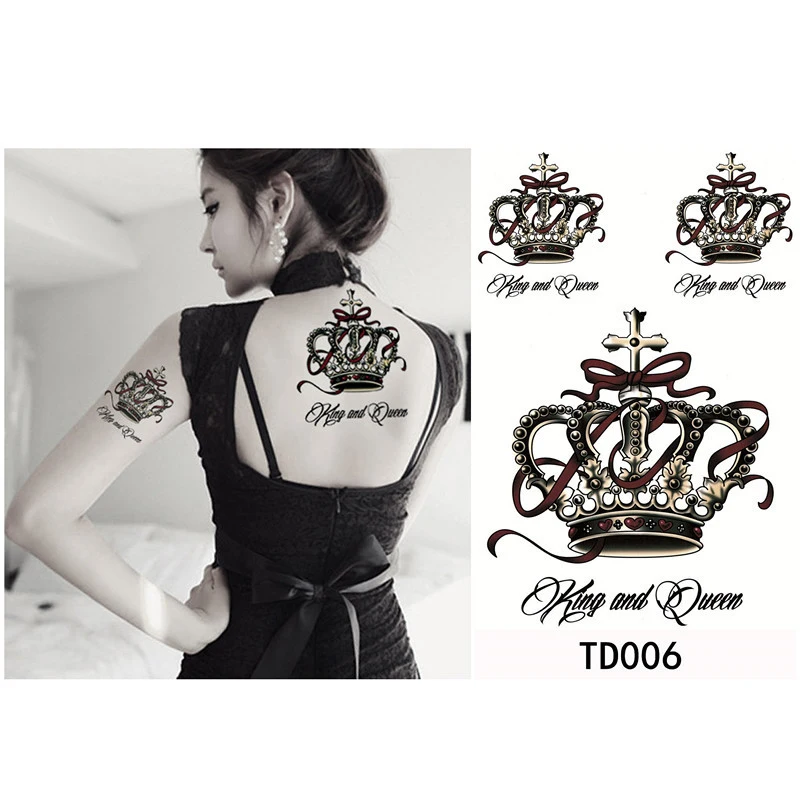 1pcs Big Crown Tatto Stickers Sexy Waterproof Temporary Tattoo Sticker 