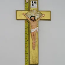 Католическая Смола Иисуса Христа на INRI Крест стены распятие дома Часовня украшения 10,5 дюймов античный отделка