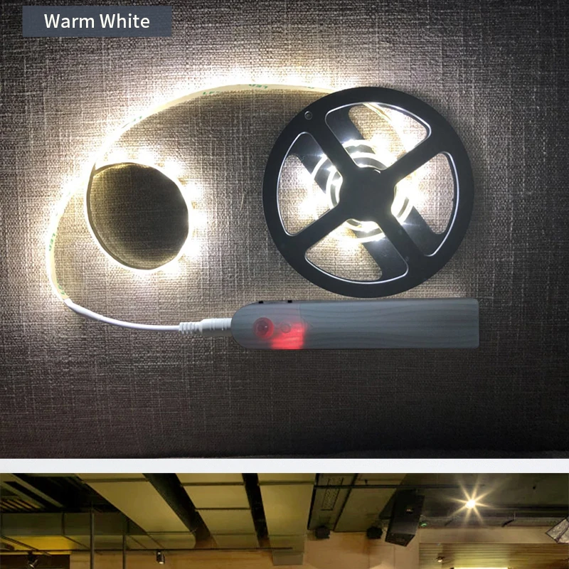 Светодиодная подсветка под шкаф PIR датчик движения ночная лампа Водонепроницаемая светодиодная лента подсветка для гардероба Armario кухонный шкаф