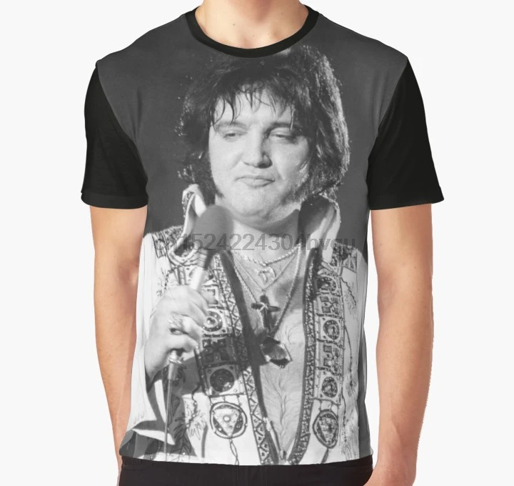 

All Over Print 3D Tshirt Men T Shirt Elvis Presley King of Rock and Roll Towards the End Full Print Big print Graphic T-Shirt