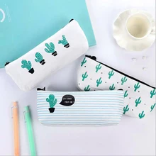 Cactus Pencil Storage Canvas School Supplies Kawaii Stationery School Office Simple Cute Storage Beautiful Rubber Band Quality