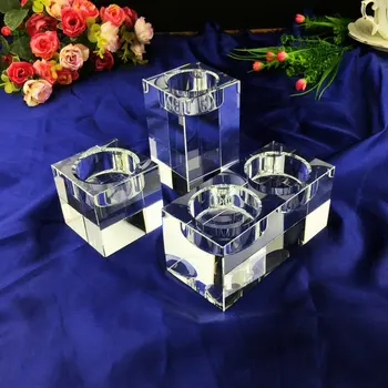 

Pure Quadrate Crystal Candle Holder K9 Crystal Candlestick For Romantic Candlelight Decoration Home Decoration