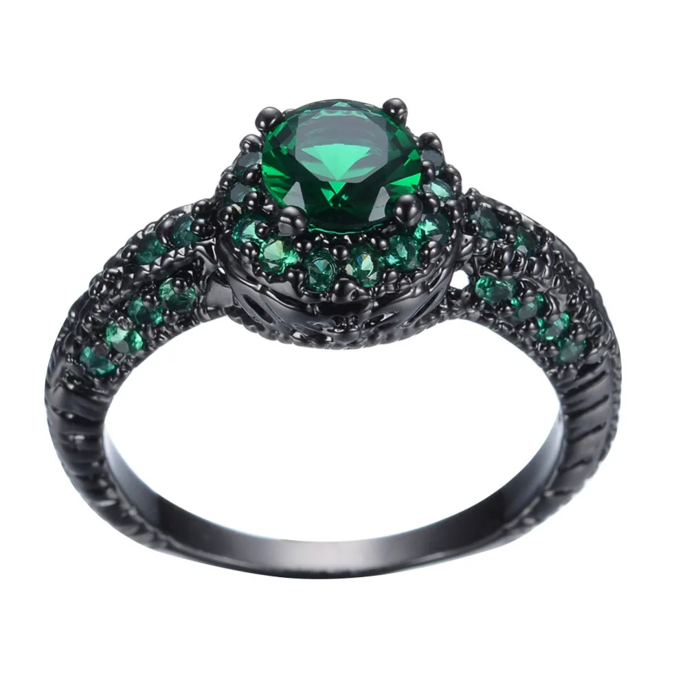 Anillo de compromiso verde para mujer, joyería rellena de oro de boda Vintage, RB0035|ring peridot|ring swarovskiring rack -