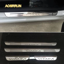 Aosrrun Бесплатная доставка автомобильные аксессуары Нержавеющая сталь Накладка порога для Suzuki Vitara 2016 2017 Тюнинг автомобилей Автозапчасти