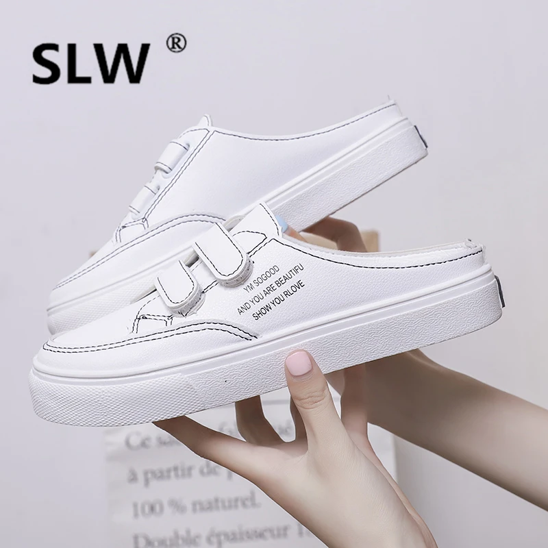 

Women's Slippers 2019 Shoes Slides Cover Toe Loafers Socofy Fenty Beauty Low New Sliders Soft Luxury Summer Flat Rubber Fabric