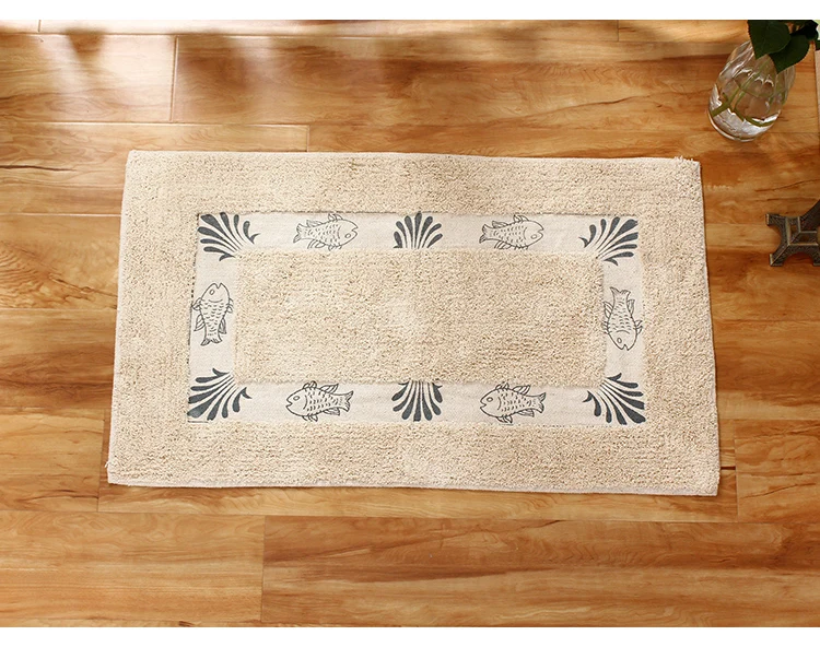ORZ хлопковый коврик для ванной, мультяшный ковер с изображением рыбок Для Гостиной, кухни, двери, пола, большой размер, Противоскользящий коврик для ванной комнаты, домашний декор