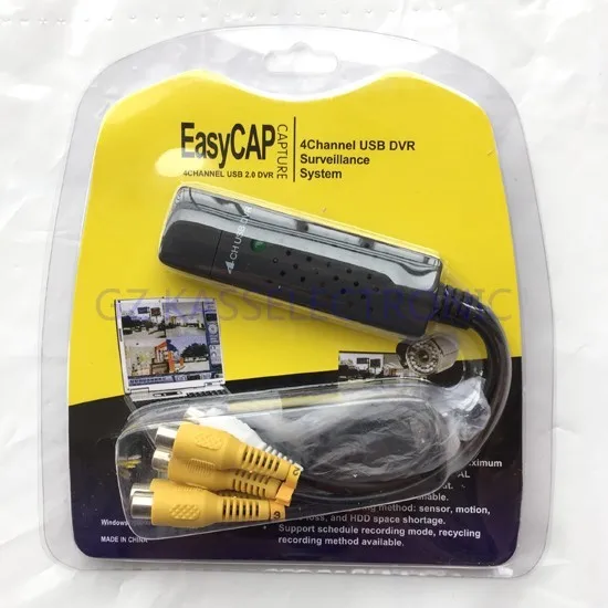 USB 2.0 Easycap 4 CH Видео Аудио карты захвата видеонаблюдения DVR