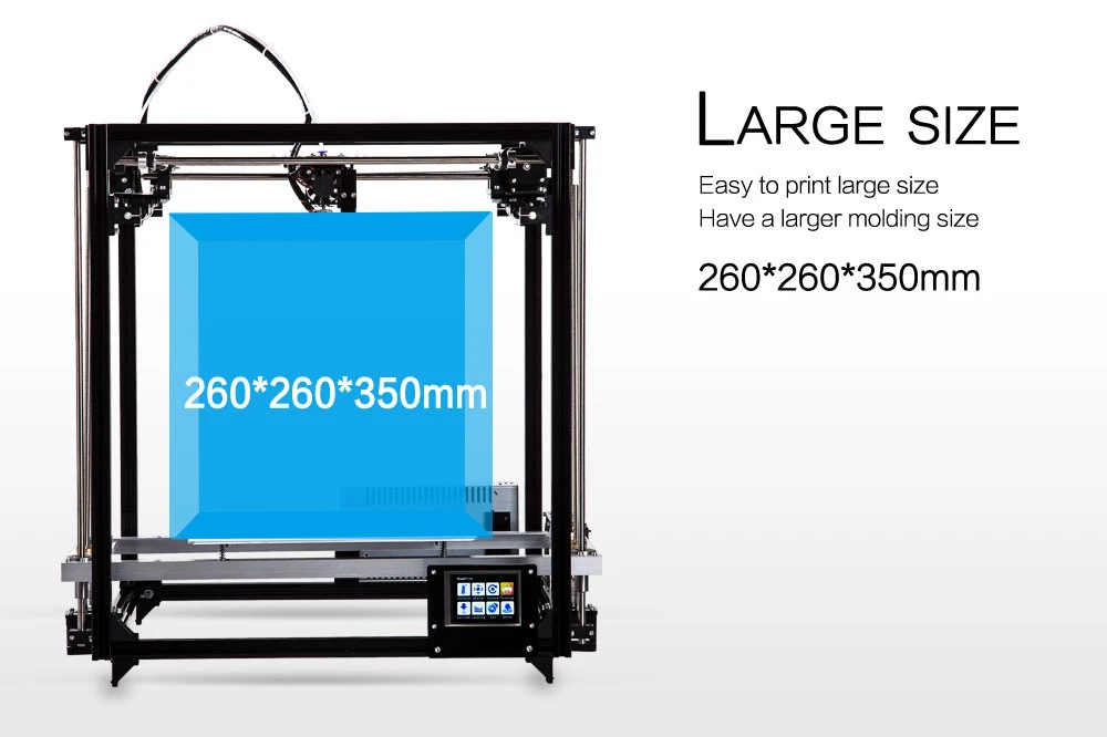 2019 أحدث Flsun 3d طابعة طباعة كبيرة منطقة 260*260*350 مللي متر اللمس شاشة طارد مزدوج الإطار المعدني 3D مجموعة الطابعة ساخنة السرير