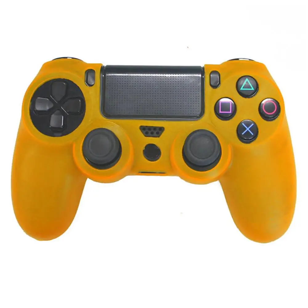 Оболочка контроллера силиконовая мягкая гибкая гелевая резина для PS4 sony Playstation 4 ультра-тонкая крышка аксессуары для контроллера видеоигр - Цвет: Оранжевый