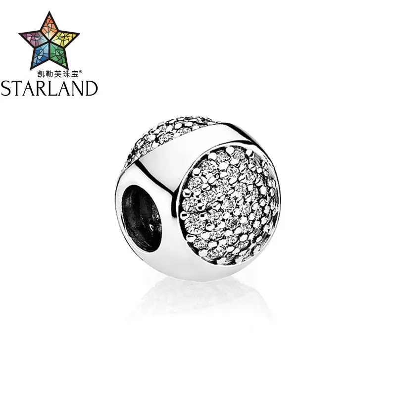 

Starland 100% 925 Sterling Silver Brand Shiny Waterdrop Clear CZ Charm fits Original Bracelet DIY Beads For Lady Fine Jewelry