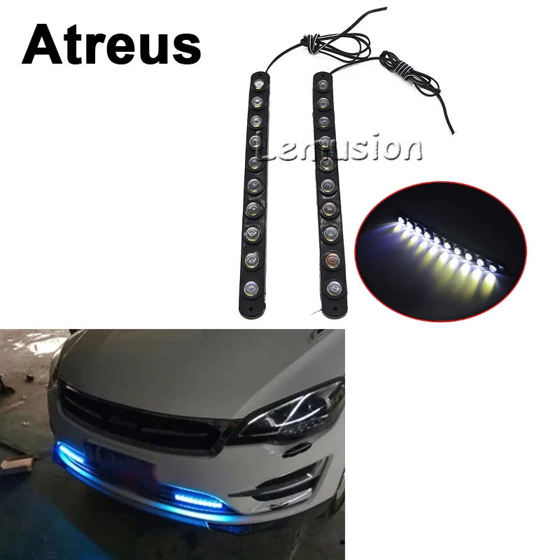 

Atreus 2pcs For VW polo passat b5 b6 Mazda 3 6 cx-5 Toyota corolla Ford focus 2 Car Daytime Running Light DRL Fog Lamp 10 LED