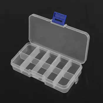 

GENBOLI 10 Grids Ring Earrings Organizer Jewelry Box Clear Plastic Display Storage Box DIY Craft Organizer Beads Boxes Dropship