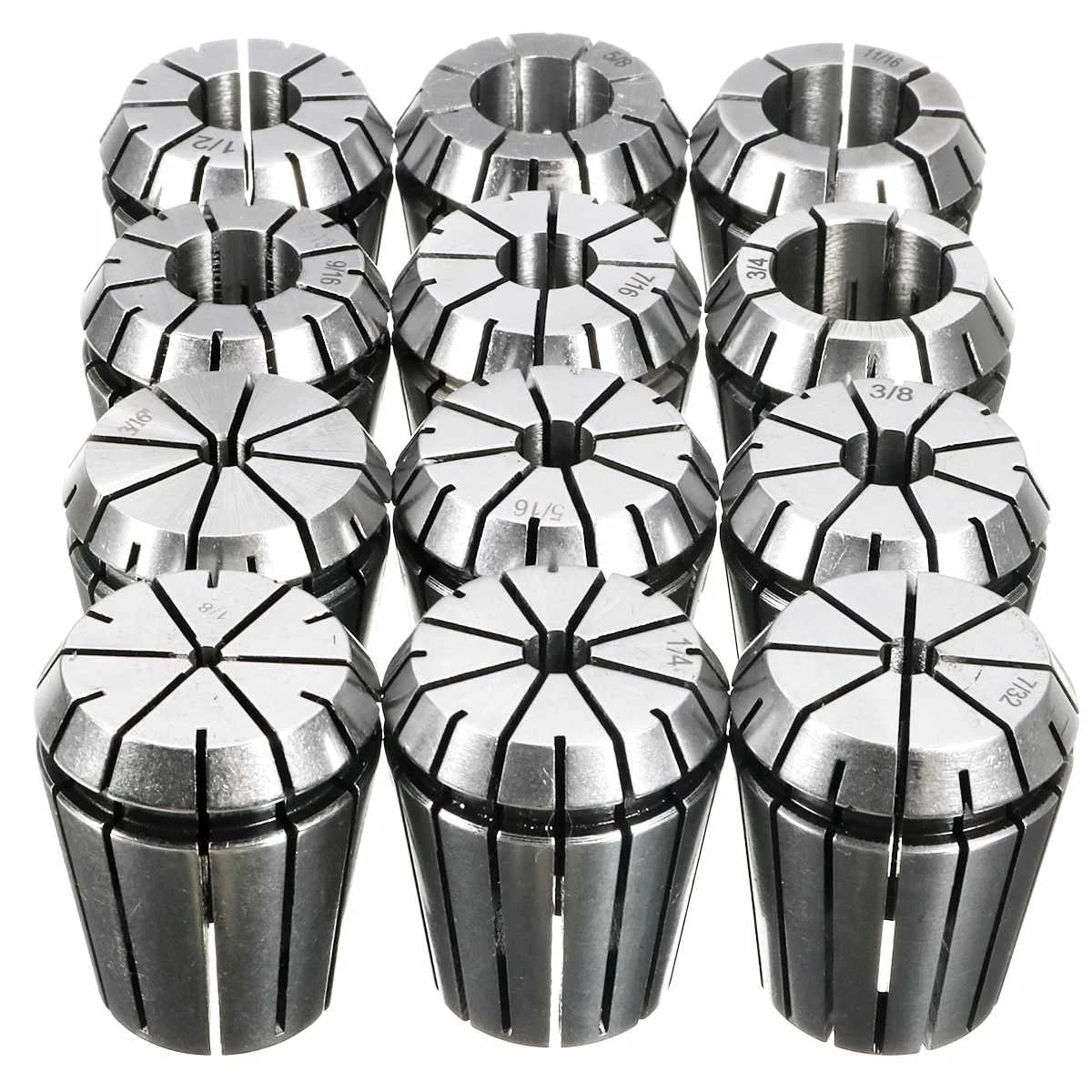 

CNC Precision Collets ER-32 7Pc SET 3/16 1/4 5/16 3/8 1/2 9/16 3/4" ER3 Durable Quality